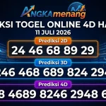 Prediksi Togel Online 4D Hari Ini 11 Juli 2026 II