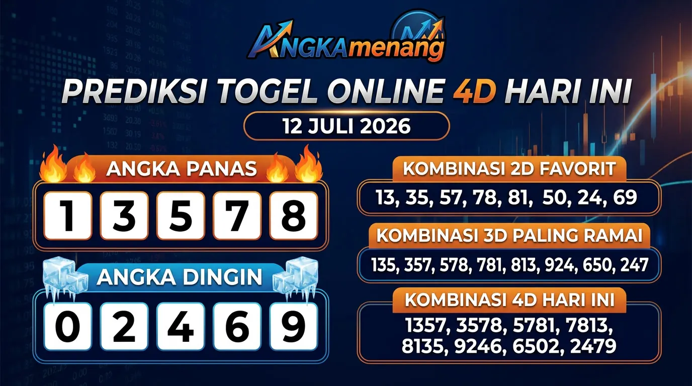 Prediksi Togel Online 4D Hari Ini 12 Juli 2026