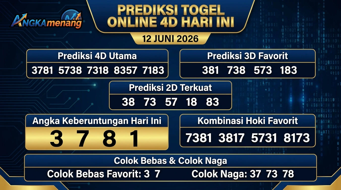 Prediksi Togel Online 4D Hari Ini 12 Juni 2026
