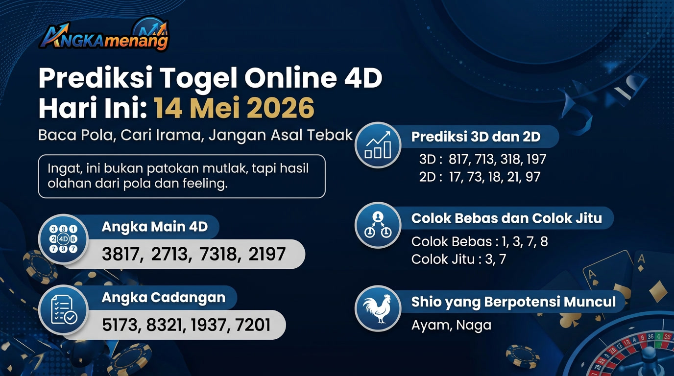 Prediksi Togel Online 4D Hari Ini 14 Mei 2026 Baca Pola, Susun Angka, Cari Momentum Tepat
