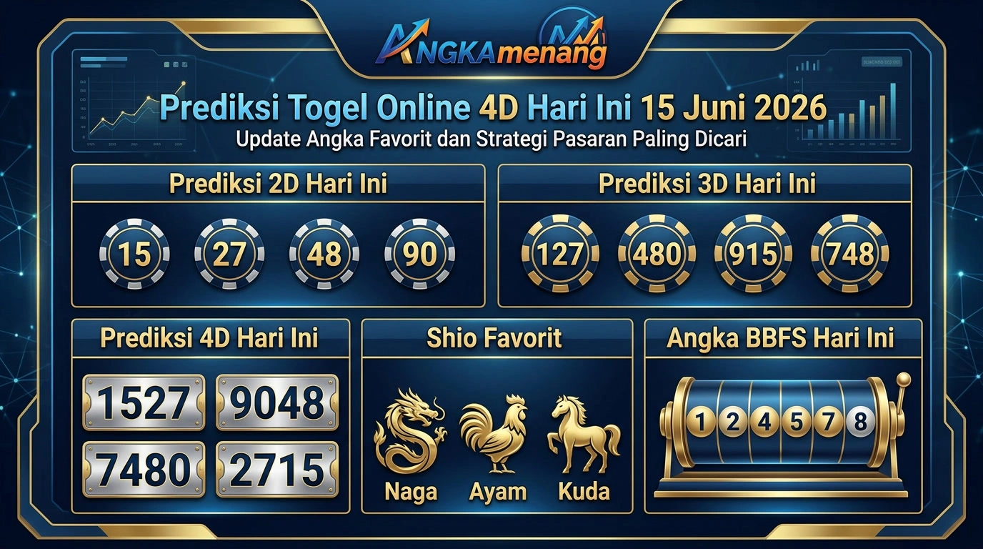 Prediksi Togel Online 4D Hari Ini 15 Juni 2026