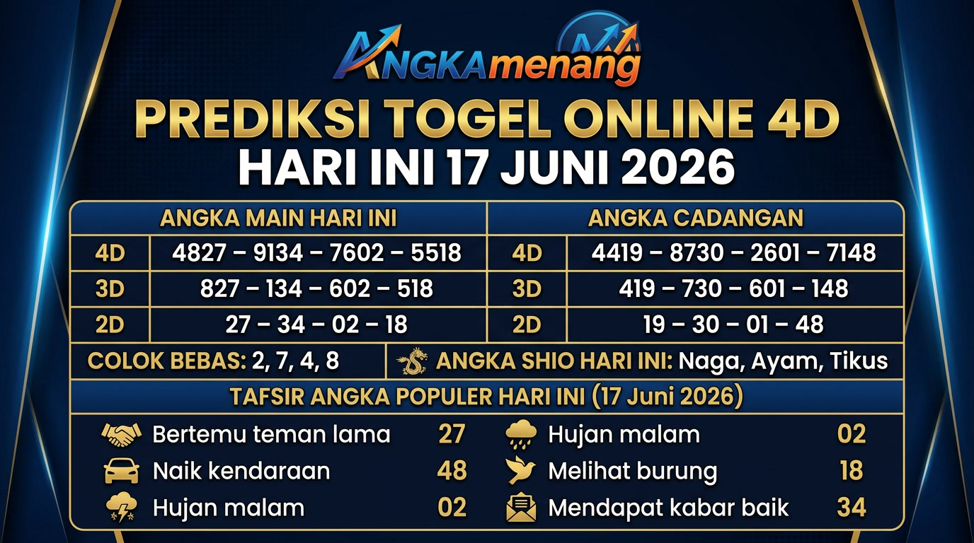 Prediksi Togel Online 4D Hari Ini 17 Juni 2026 II