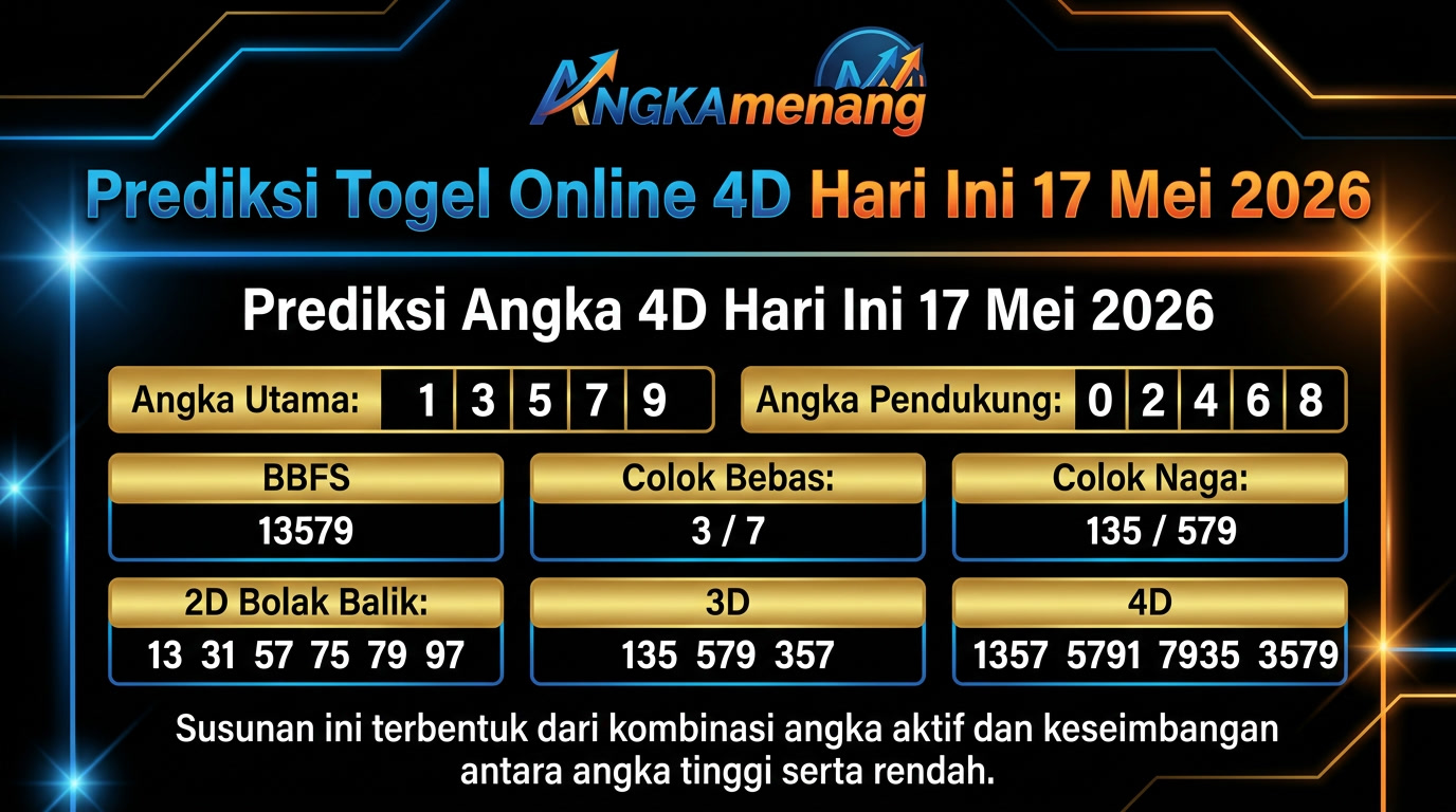Prediksi Togel Online 4D Hari Ini 17 Mei 2026