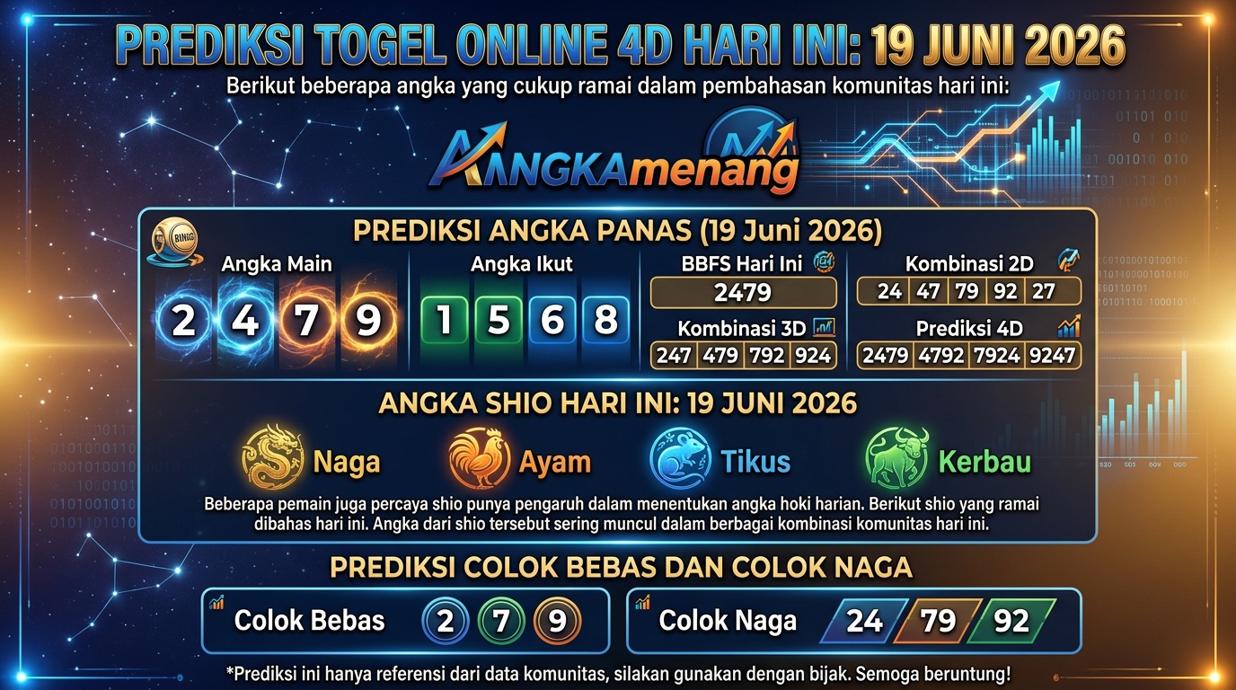 Prediksi Togel Online 4D Hari Ini 19 Juni 2026