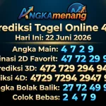 Prediksi Togel Online 4D Hari Ini 22 Juni 2026 II