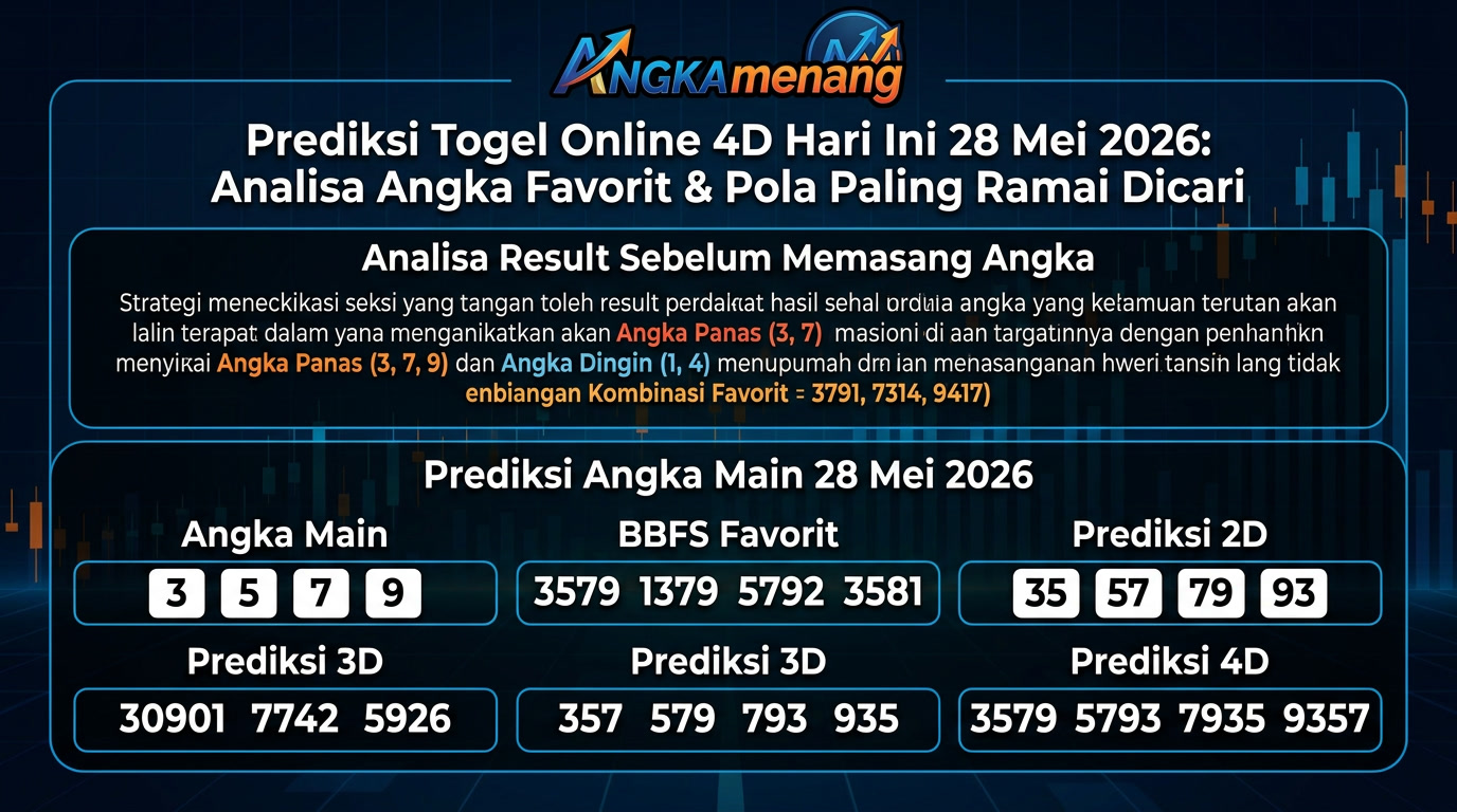 Prediksi Togel Online 4D Hari Ini 28 Mei 2026