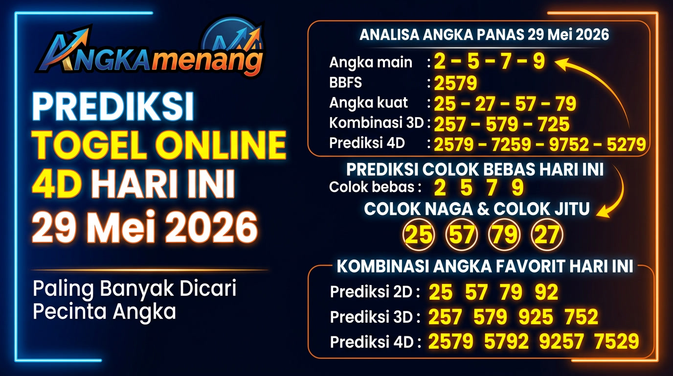 Prediksi Togel Online 4D Hari Ini 29 Mei 2026