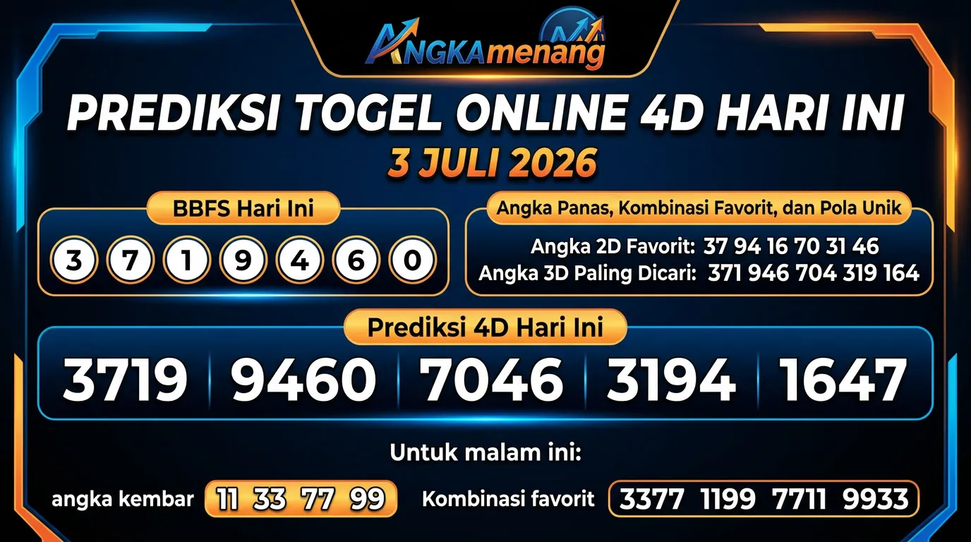 Prediksi Togel Online 4D Hari Ini 3 Juli 2026