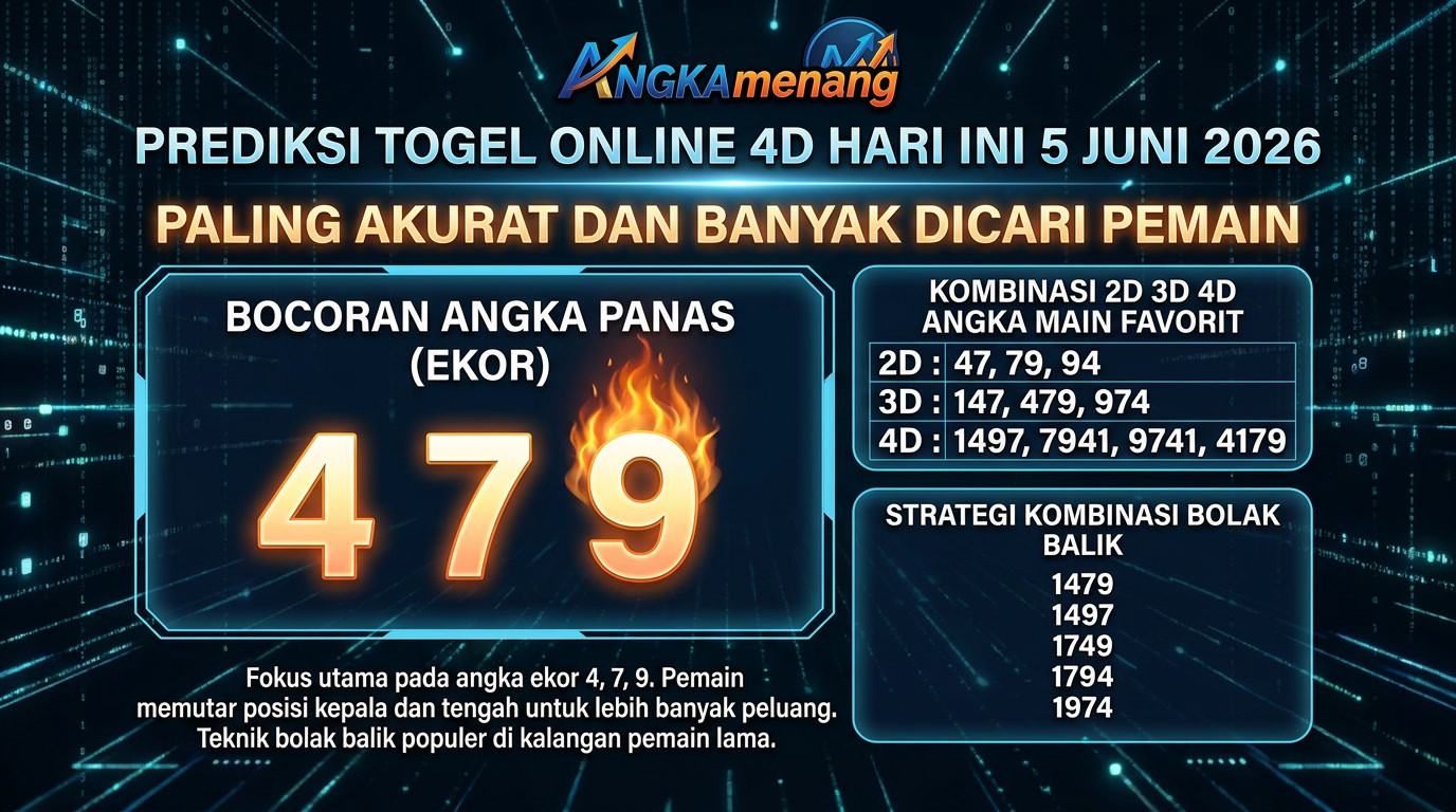 Prediksi Togel Online 4D Hari Ini 5 Juni 2026
