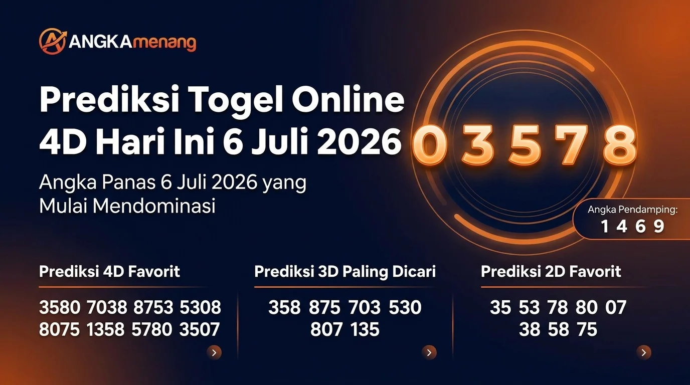 Prediksi Togel Online 4D Hari Ini 6 Juli 2026