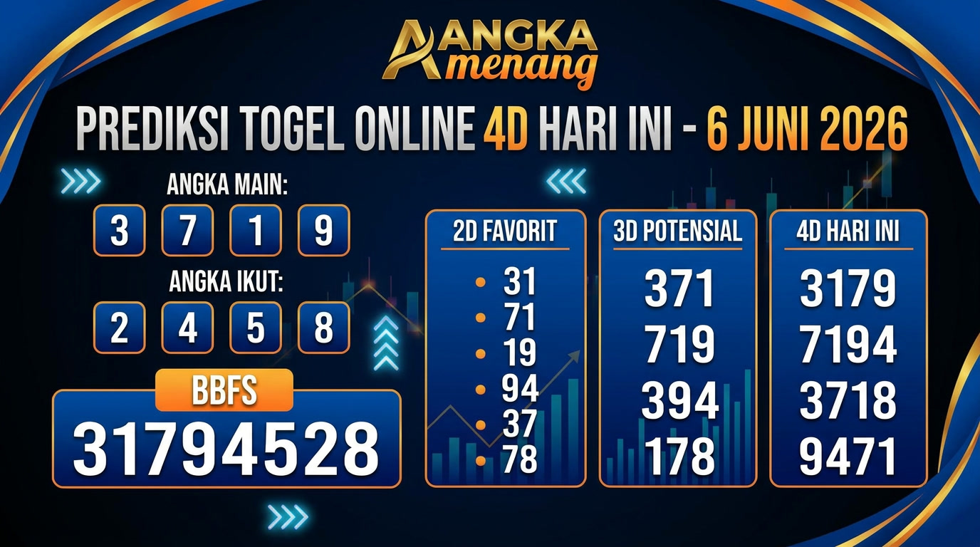 Prediksi Togel Online 4D Hari Ini 6 Juni 2026