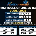 Prediksi Togel Online 4D Hari Ini 9 Juli 2026 II