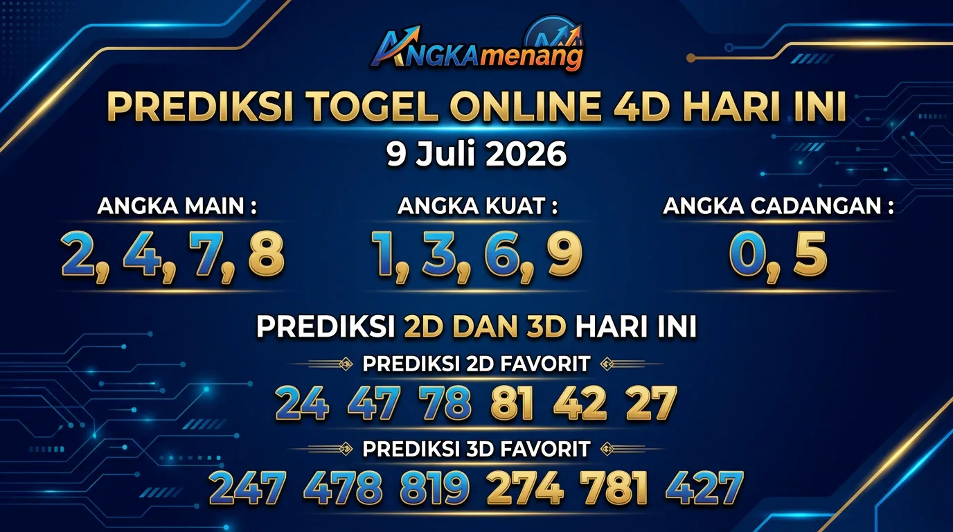 Prediksi Togel Online 4D Hari Ini 9 Juli 2026