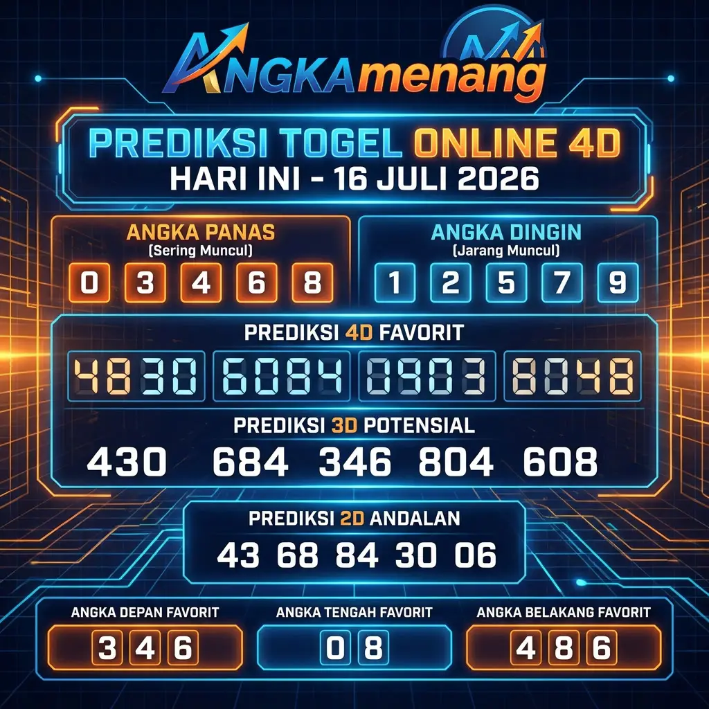 Prediksi Togel Online 4D Hari Ini 16 Juli 2026 II