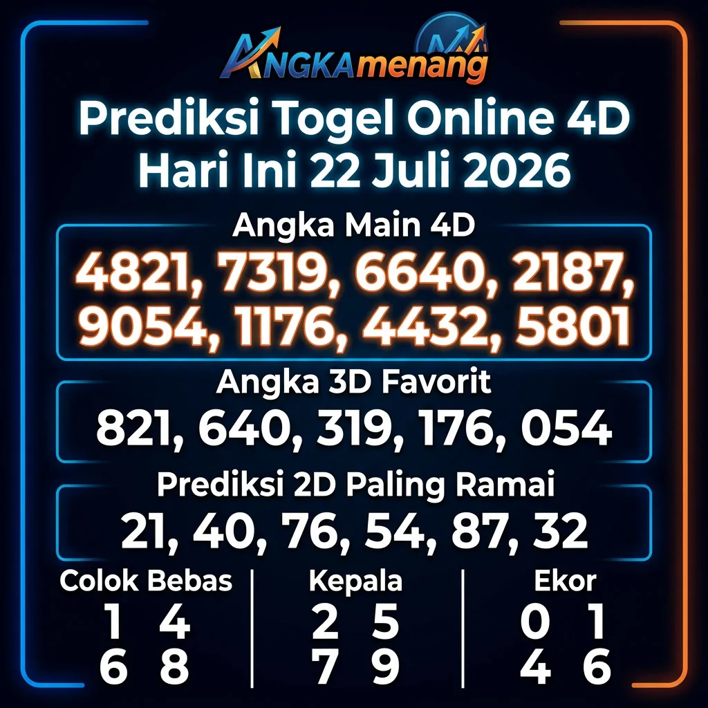 Prediksi Togel Online 4D Hari Ini 22 Juli 2026