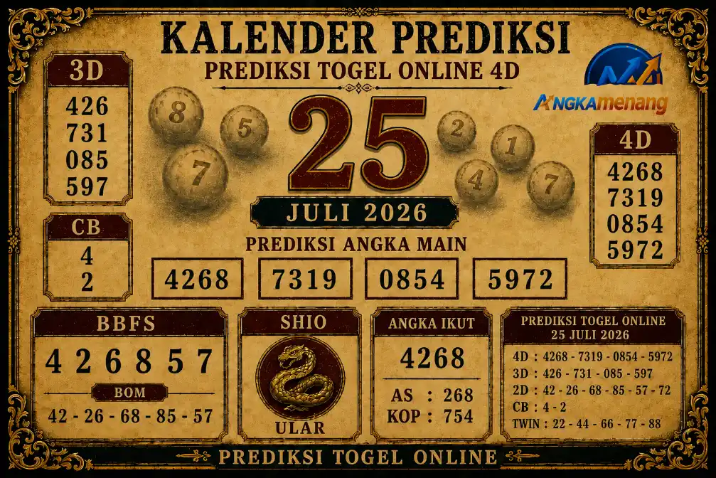 prediksi togel online 4d 25 juli 2026