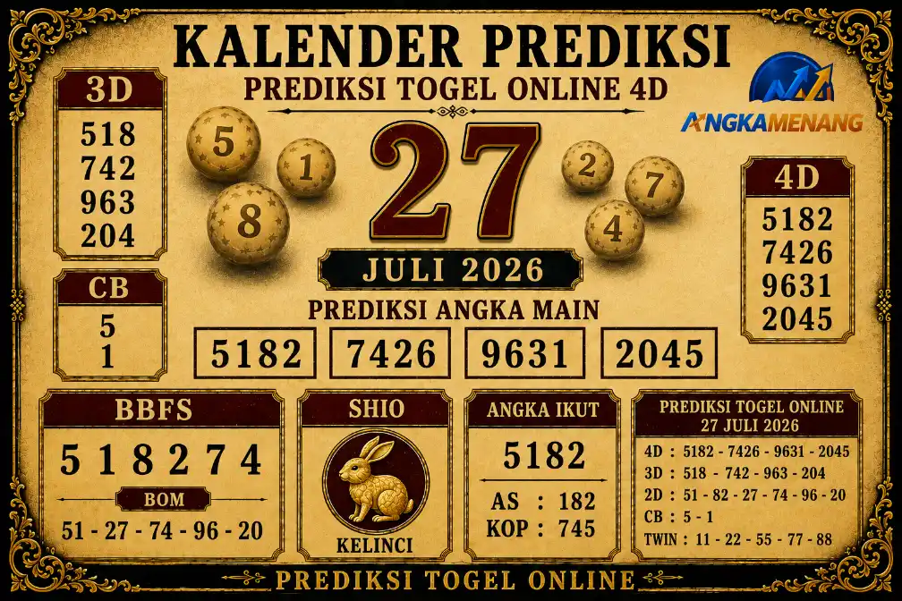 prediksi togel online 4d 27 juli 2026 II
