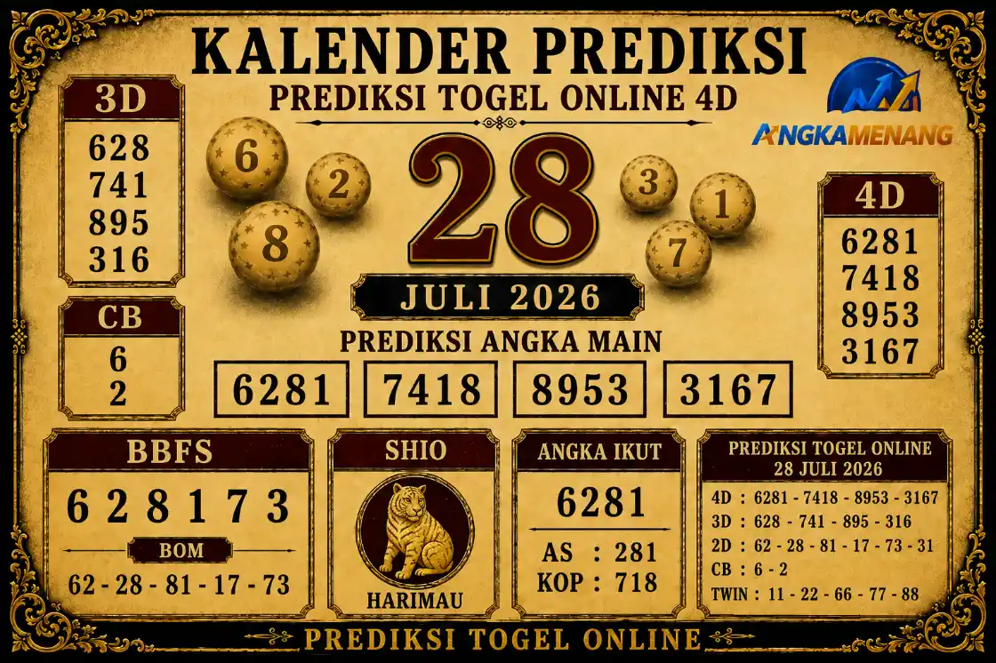 prediksi togel online 4d 28 juli 2026 II