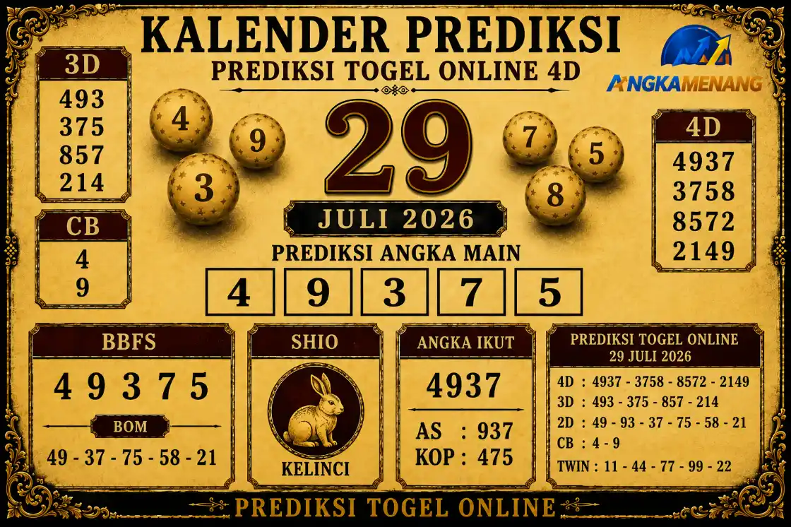 prediksi togel online 4d 29 juli 2026
