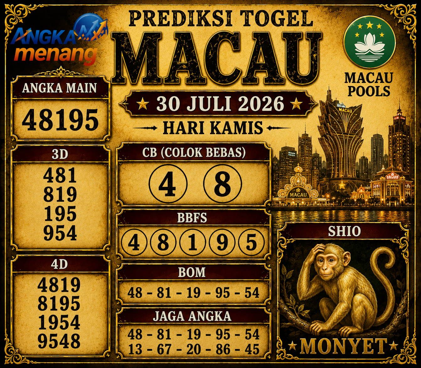 Togel Macau 30 Juli